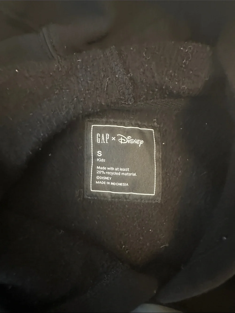 Kids (Boy/Girl) GAP Black Hoodie with Mickey Mouse Graphic